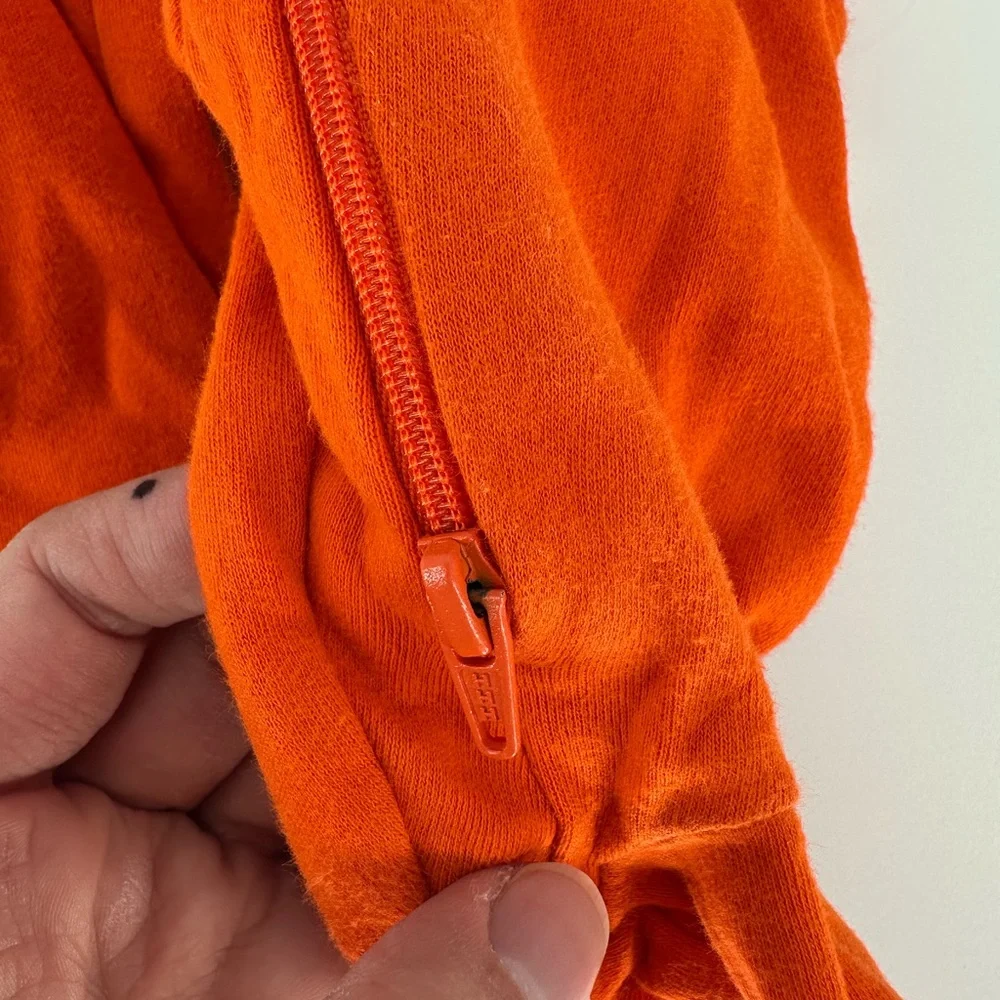 Orange Pumpkin Baby Onesie Zipper Pajama Unisex 3-6 months